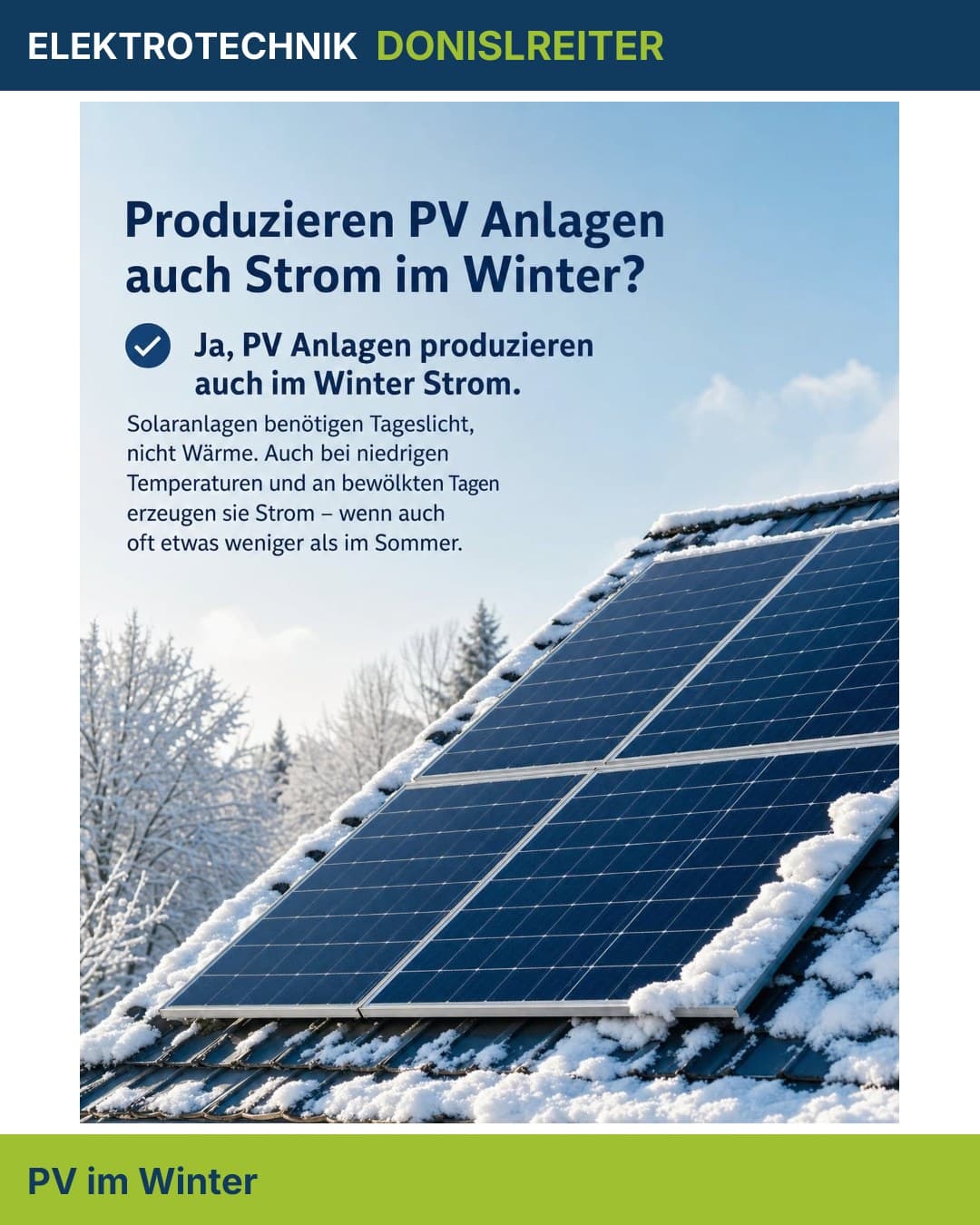 Kein Sonnenschein = keine Energie? Falsch gedacht. ☀️

Auch im Winter liefern PV-Anlagen soliden Ertrag – Diffuslicht re