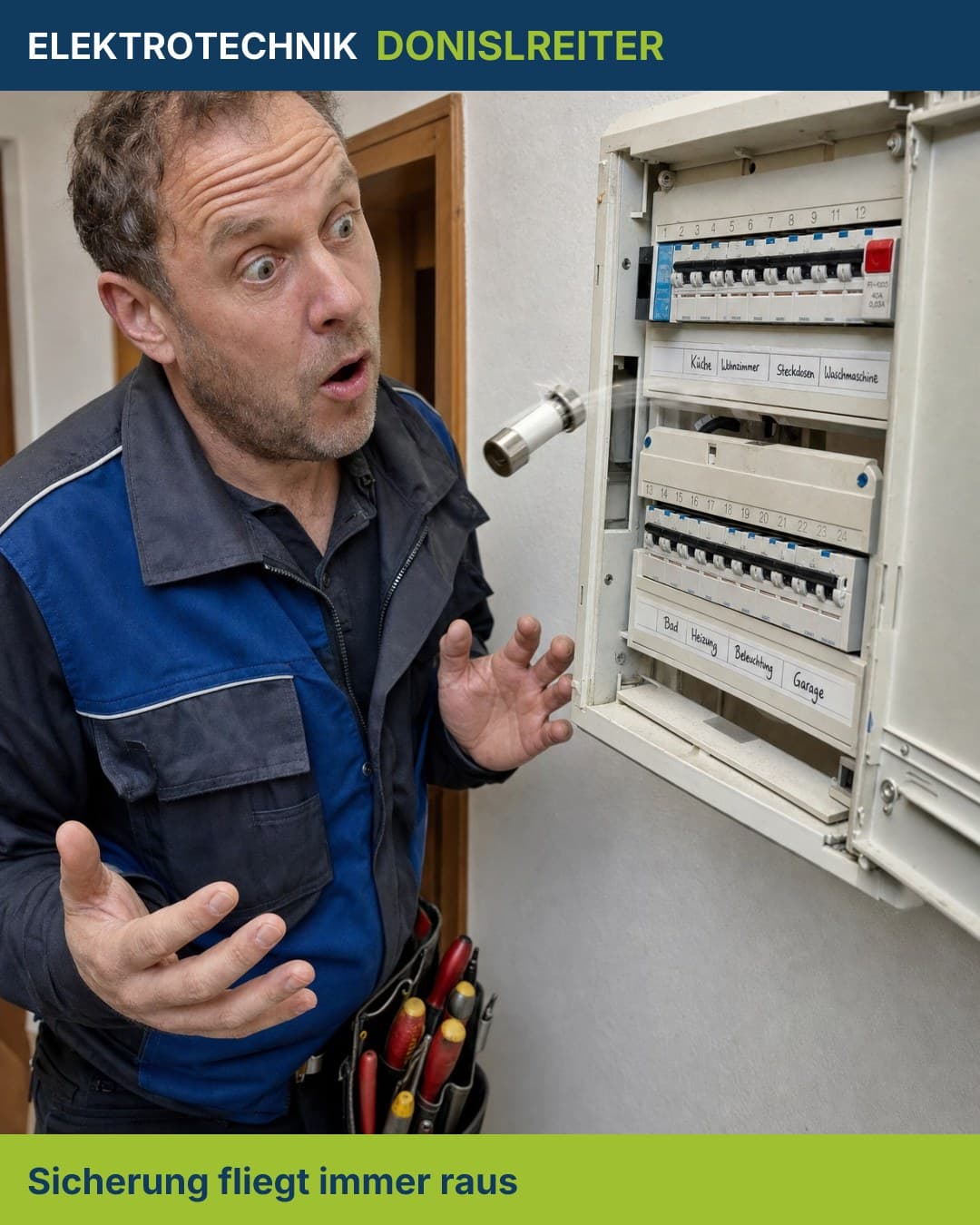 Wenn die Sicherung zum dritten Mal rausfliegt, ist das ein Warnsignal. ⚡

Dahinter stecken oft überlastete Stromkreise, 