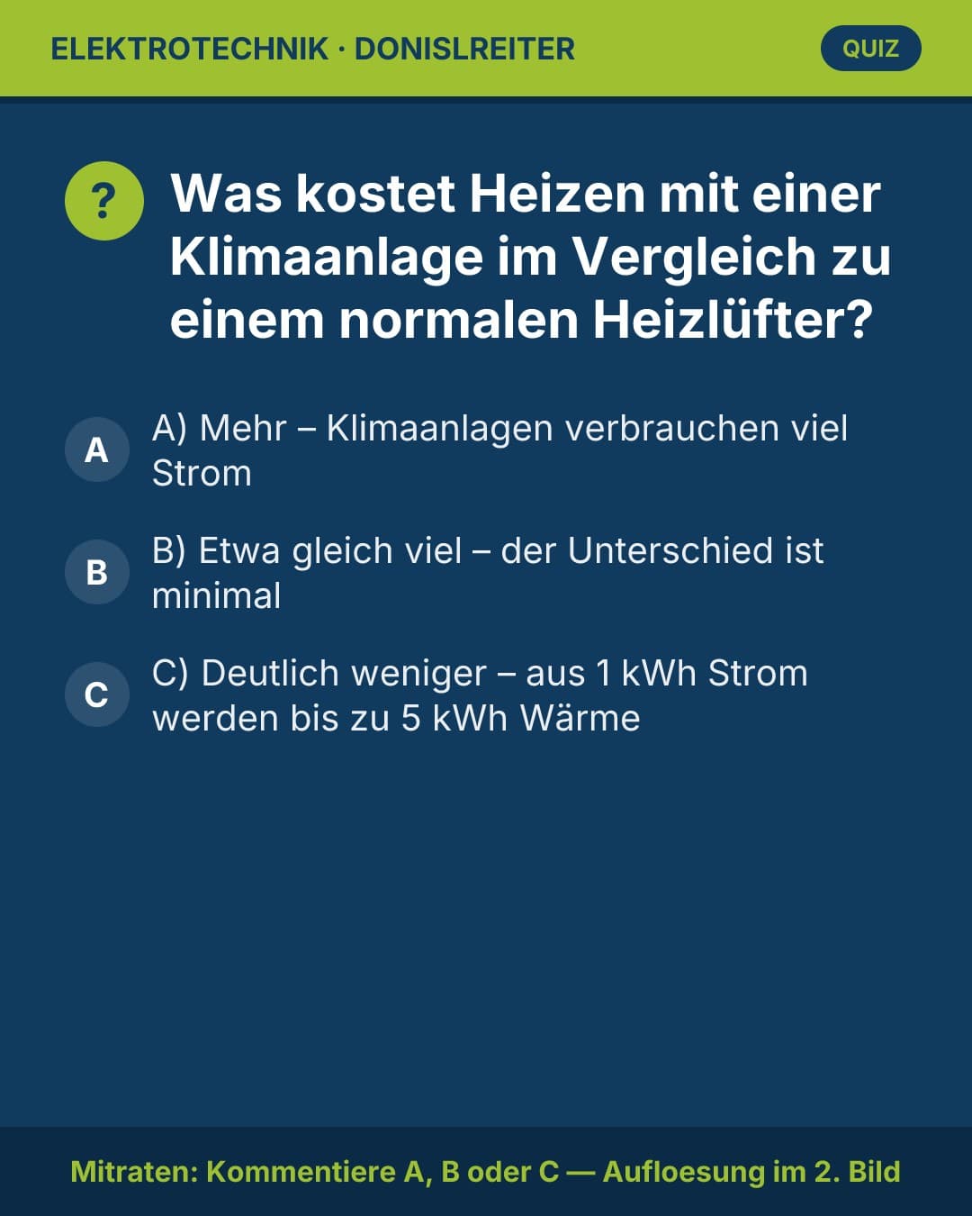 Klimaanlage heizen – teuer oder clever? 🤔
Viele schalten im Winter lieber den Heizlüfter an, als die Klimaanlage zu nu